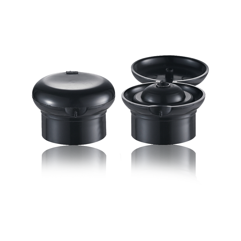 HY-M01 24/410 tapón de rosca de plástico con tapa tipo seta negro para botella